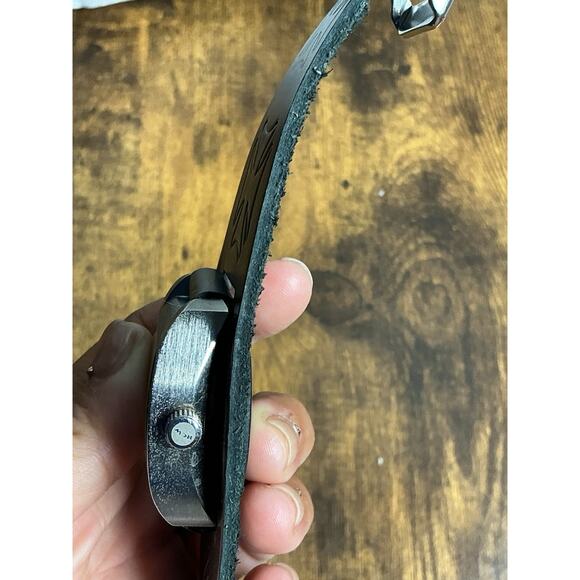 Steve Soffa Hard Core WATCH Biker Y2K HCW-400 Japan Mov’t Leather Strap Cross - Picture 5 of 13